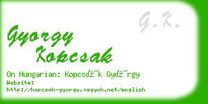 gyorgy kopcsak business card